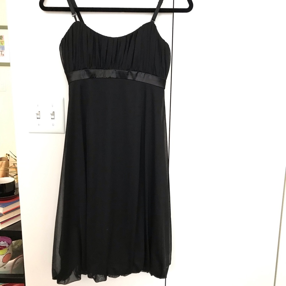 Black strappy little black dress